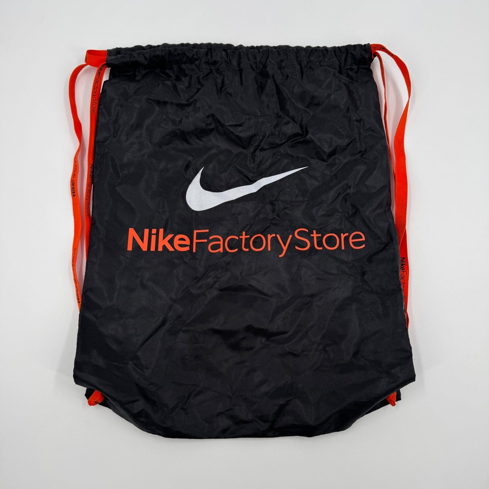 Nike Drawstring Backpack Unisex OS Black Orange Nike Factory Store Cinch Bag